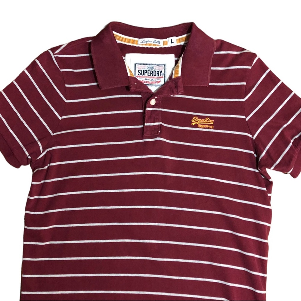 SUPERDRY London Collar Burgundy Striped Polo